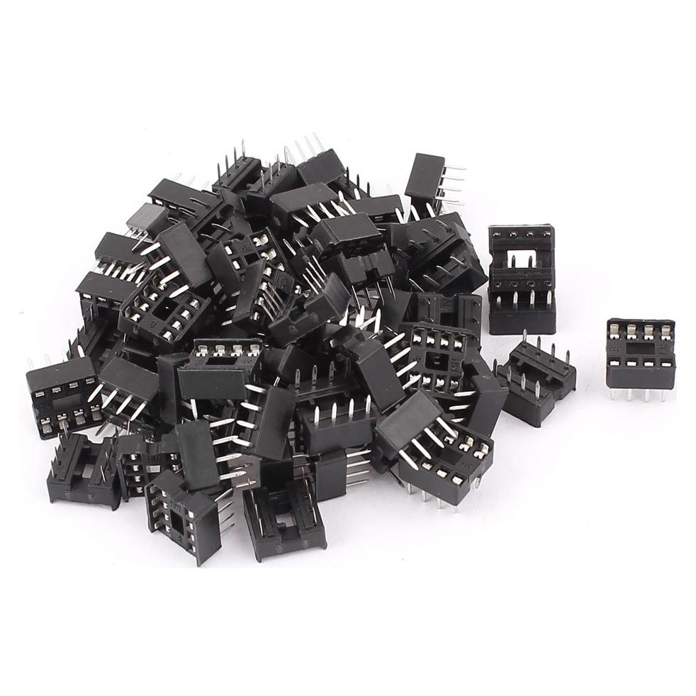 Zócalo IC DIP 8 Pines uxcell - 60 Pcs para Placa PCB