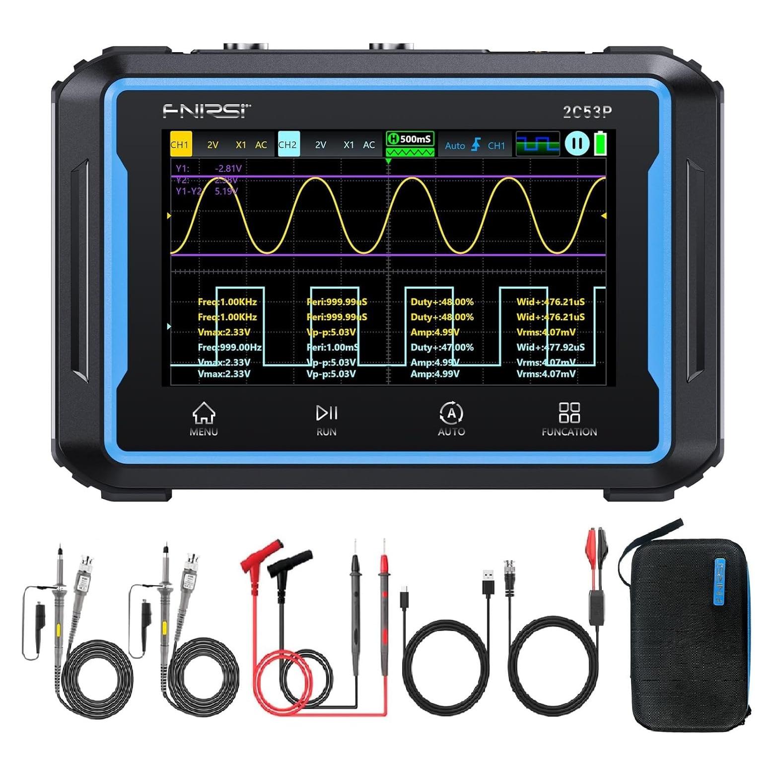 Osciloscopio Digital FNIRSI 2C53P 3en1 50MHz 250Ms/s