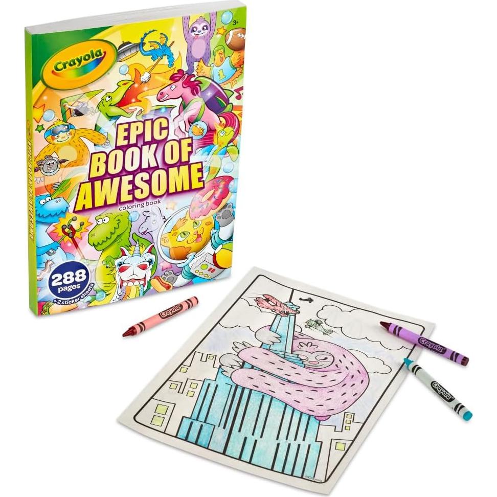 Libro de Colorear Crayola 288 Páginas Animales y Stickers