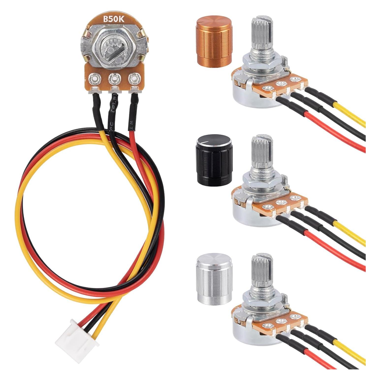 Potenciómetro Rotativo ALLECIN WH148 50K 3 Pines con Perillas