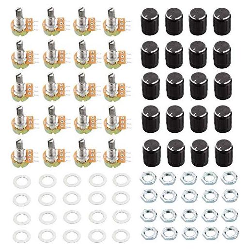 Kit 20 Potenciómetros Lineales Rotativos B10K CenryKay