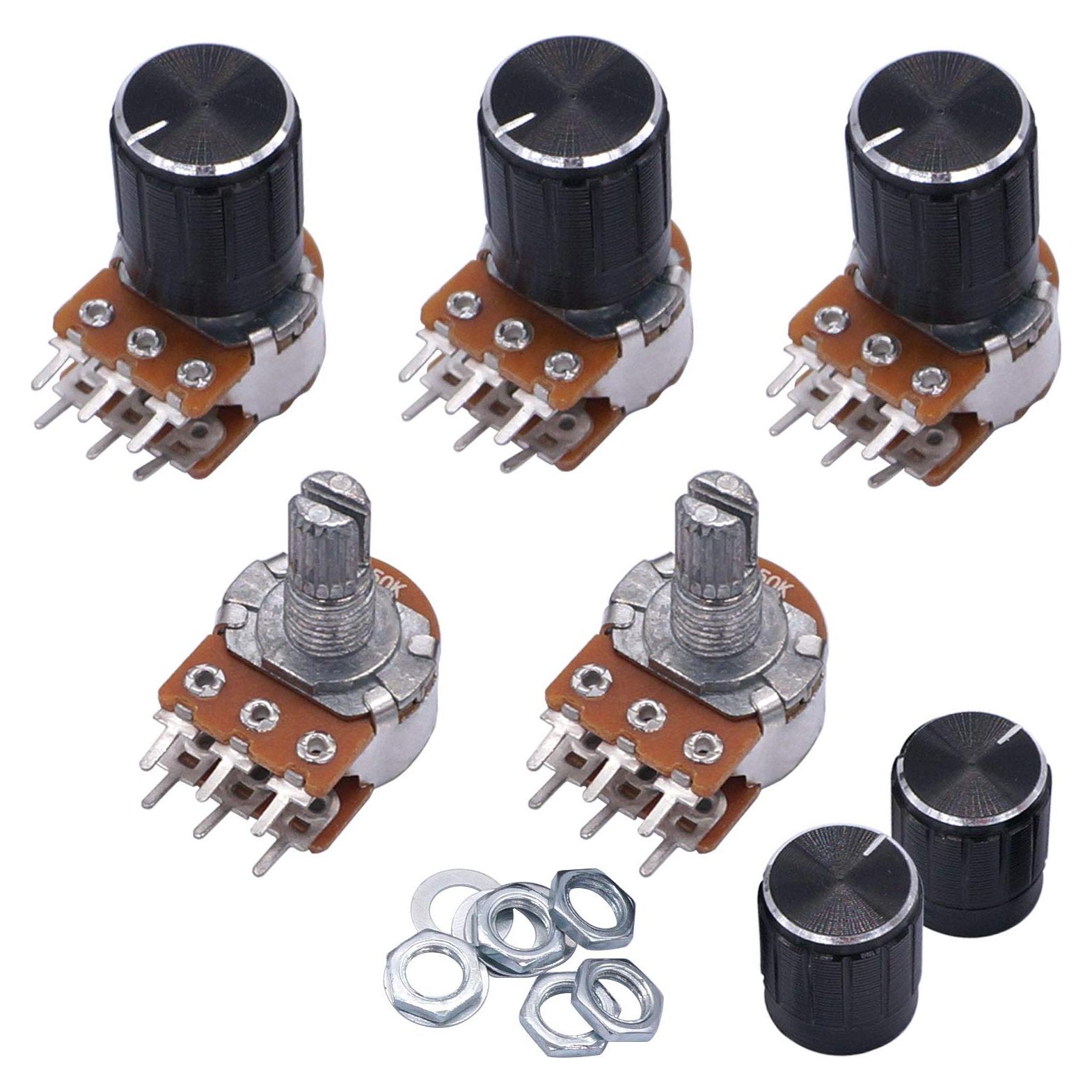 Potenciometro Rotativo Lineal Taiss 50K Ohm 5 Piezas