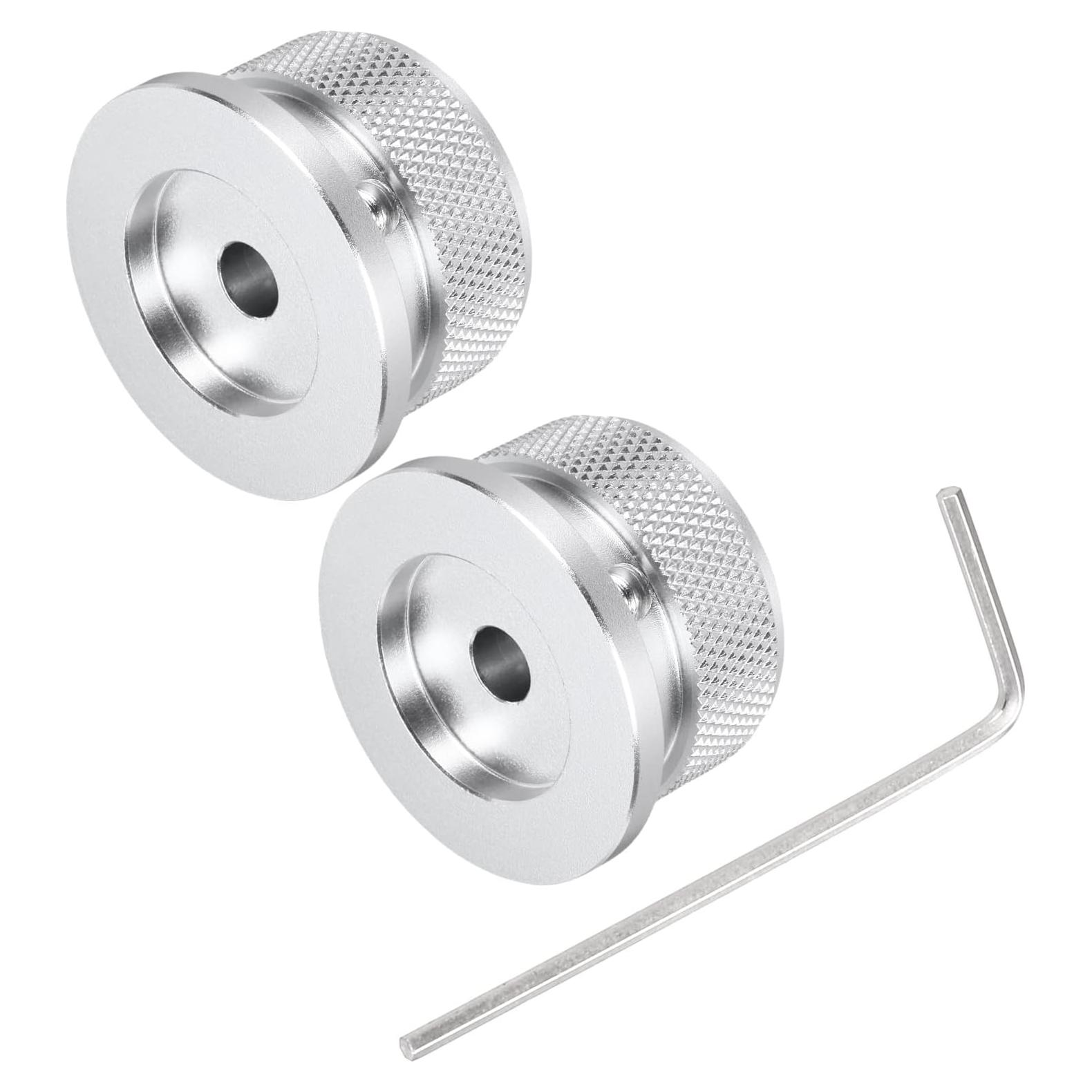 Perillas de Potenciómetro MECCANIXITY 2 Piezas Aluminio Plata