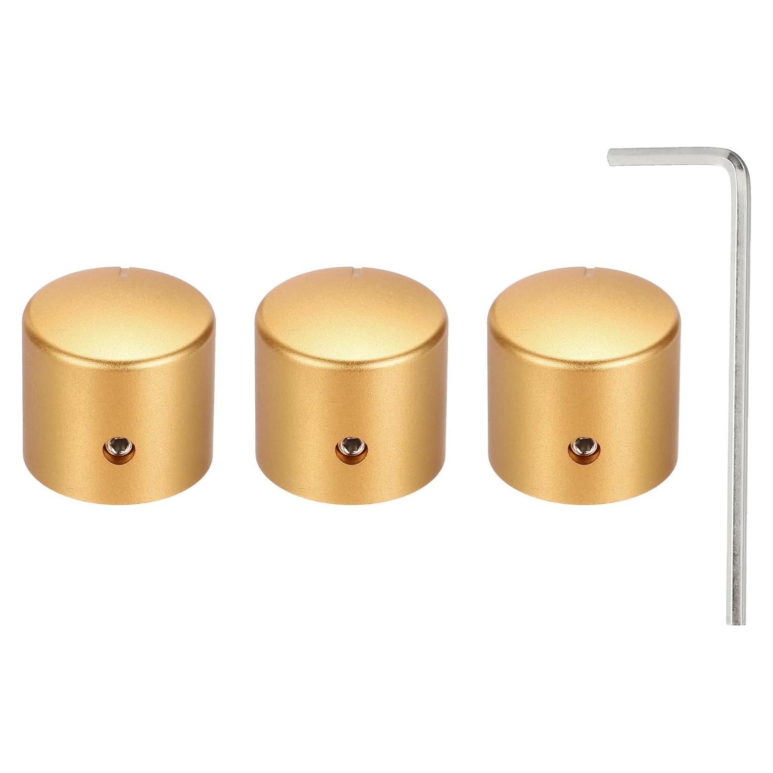 Perillas de Potenciómetro Aluminio MECCANIXITY 3 Pcs 6mm Dorado