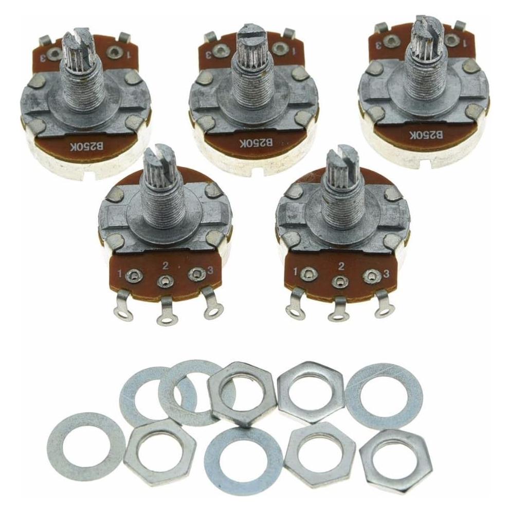 Dopro 5 Potenciómetros Lineales 250K para Guitarra Eléctrica