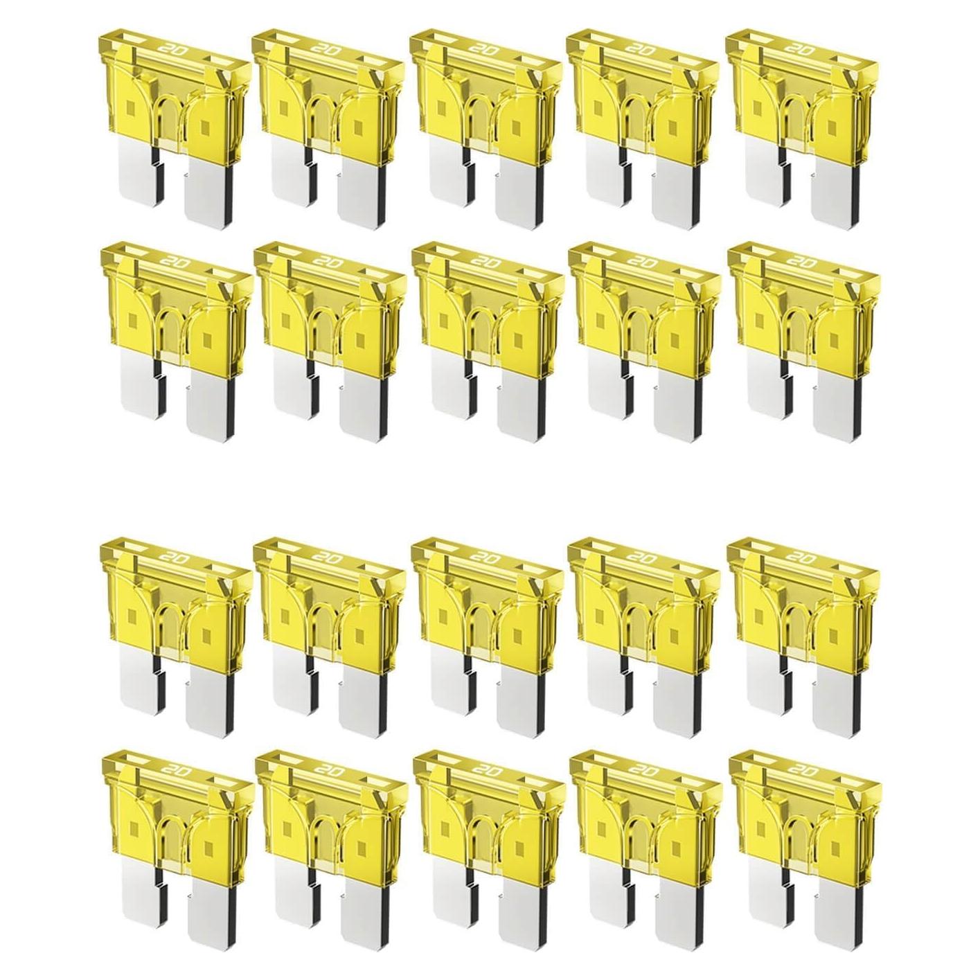 Fusibles Automotrices Estándar Riseuvo 20A 32V - 20 Pcs