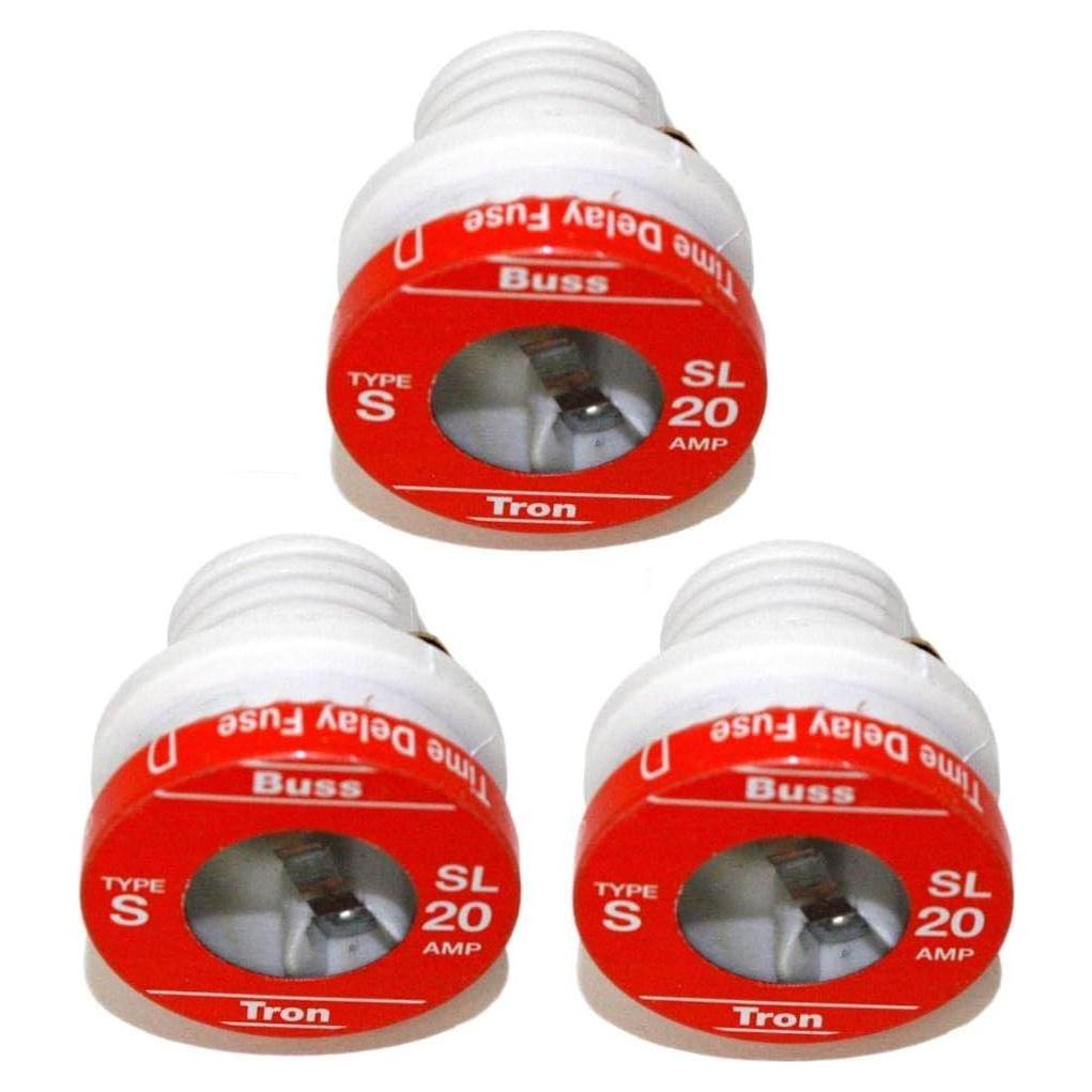 Fusible de Enchufe Bussmann BP/SL-20 20A Retardo 125V Paquete 3