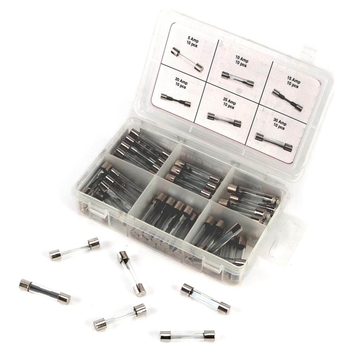 Kit de Fusibles de Vidrio AGC 60 Piezas Performance Tool W5375