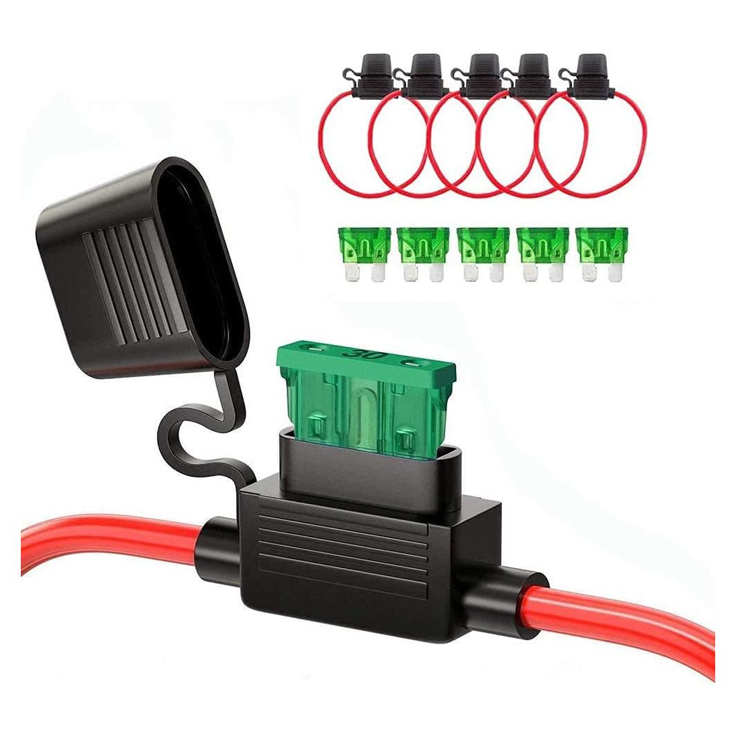Soporte de Fusible Inline 12 AWG MCIGICM con Fusible 30A - Paquete de 5