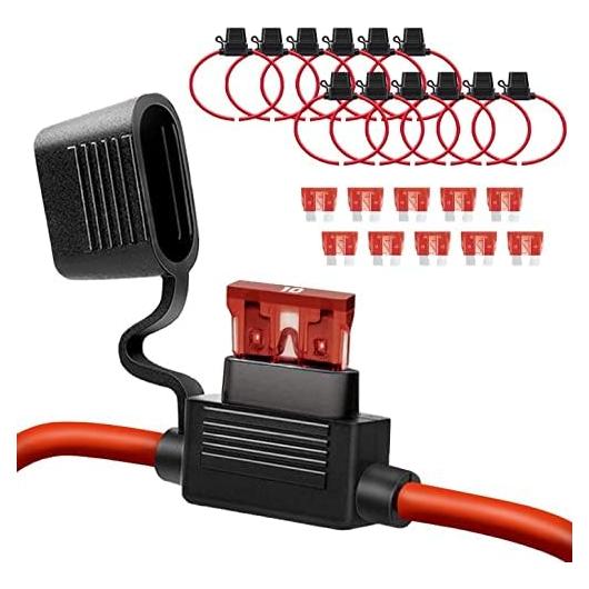 Paquete de 10 Soportes de Fusible Inline 16 AWG Qizpcer 10A