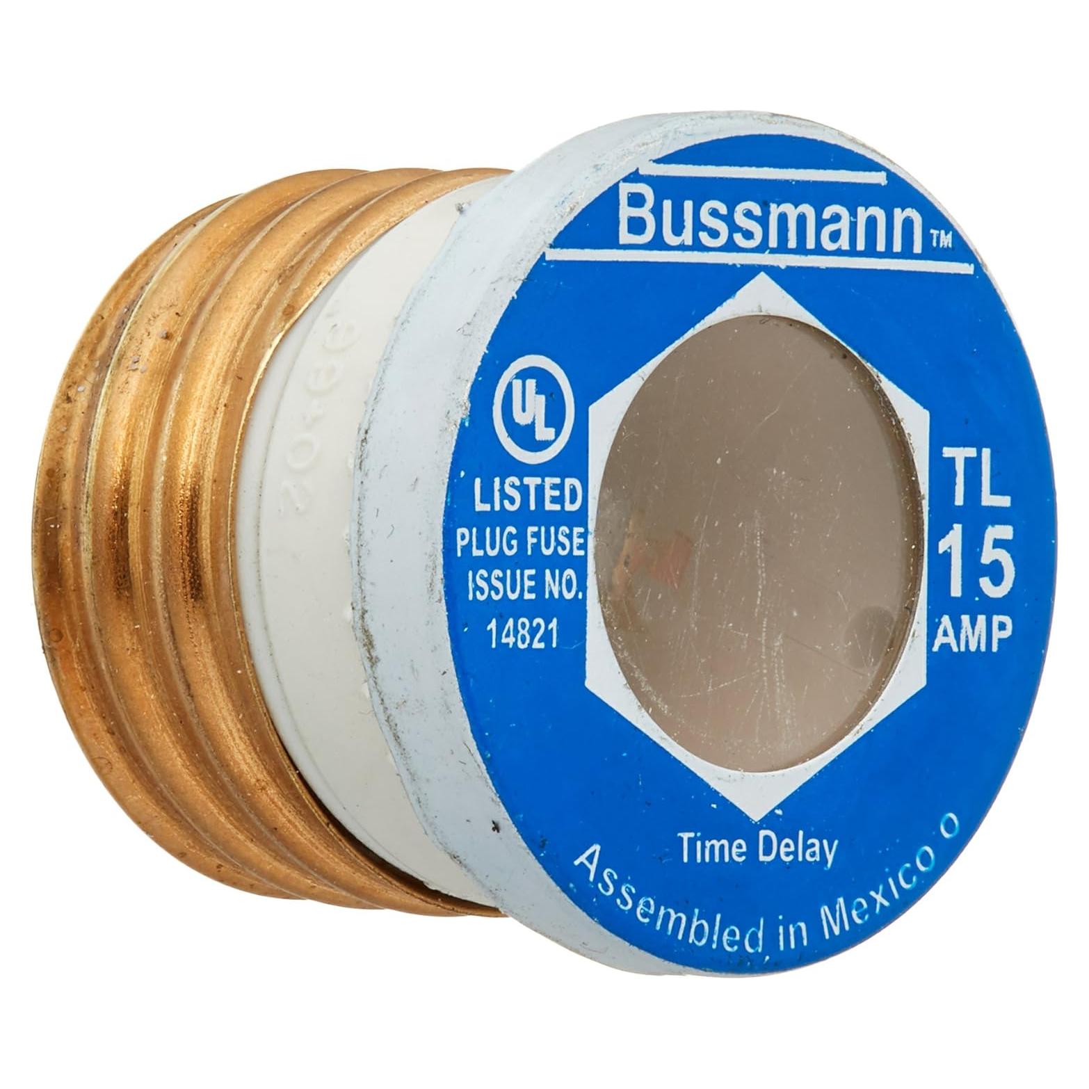 Fusible Enchufe Bussmann BP/TL-15 15A Tiempo de Retraso Paquete de 3