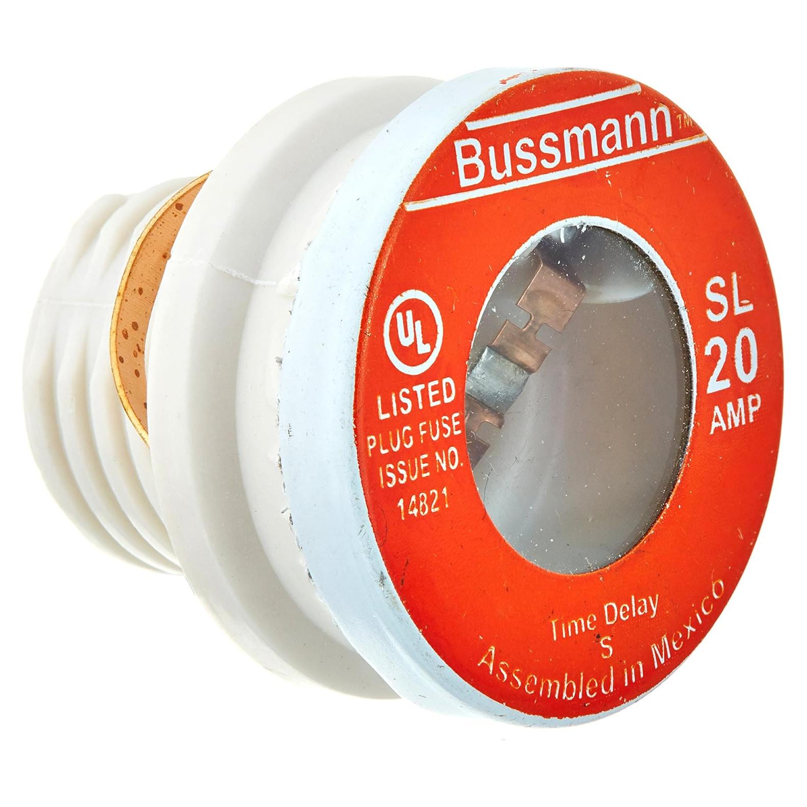 Fusible de Enchufe Bussmann SL-20 20A 125V Retardo Paquete de 4
