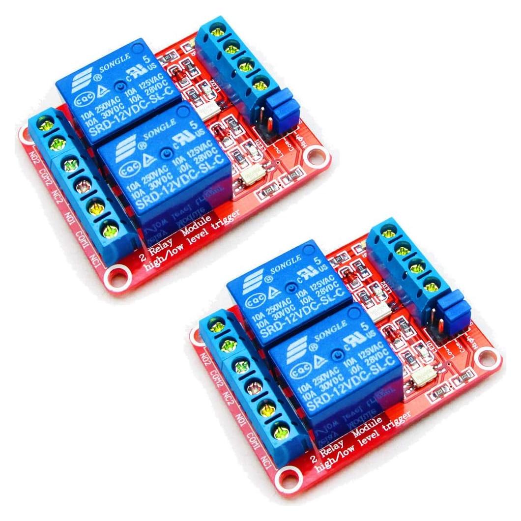 Módulo de Relé de 2 Canales HiLetgo DC 12V Aislado