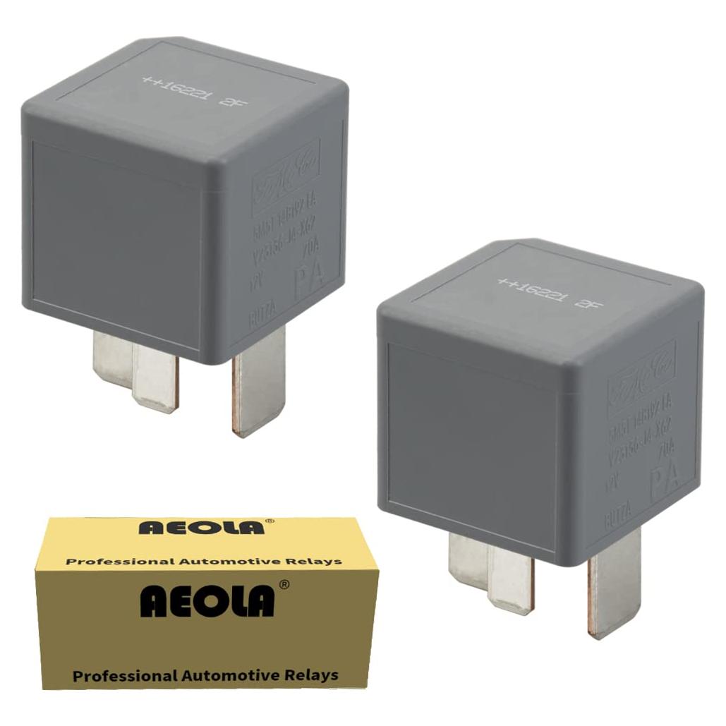 Paquete de 2 Relés Multiusos 12V 70A AEOLA 5M5T14B192EA