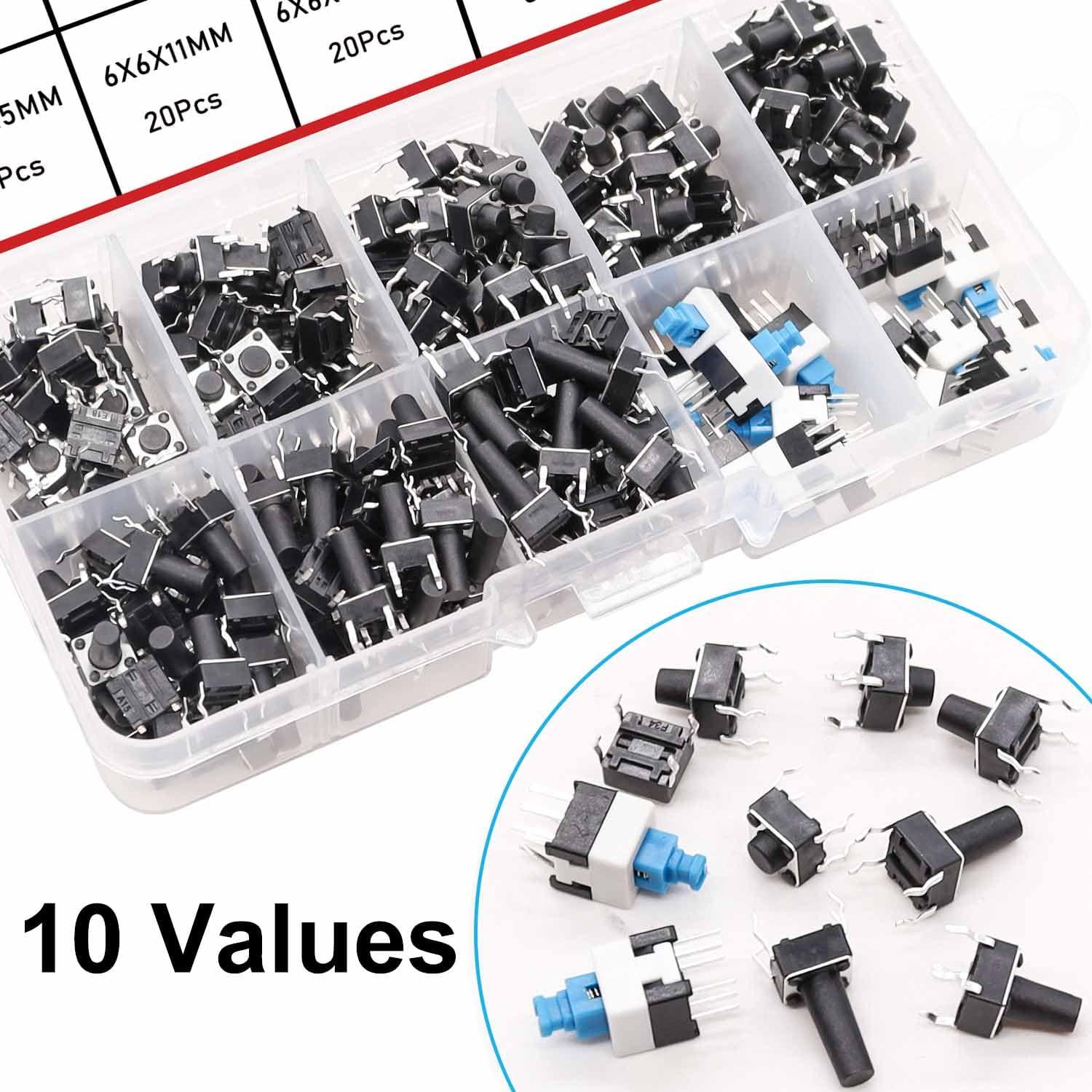 Kit de Interruptores Táctiles Momentáneos 202Pcs TWTADE