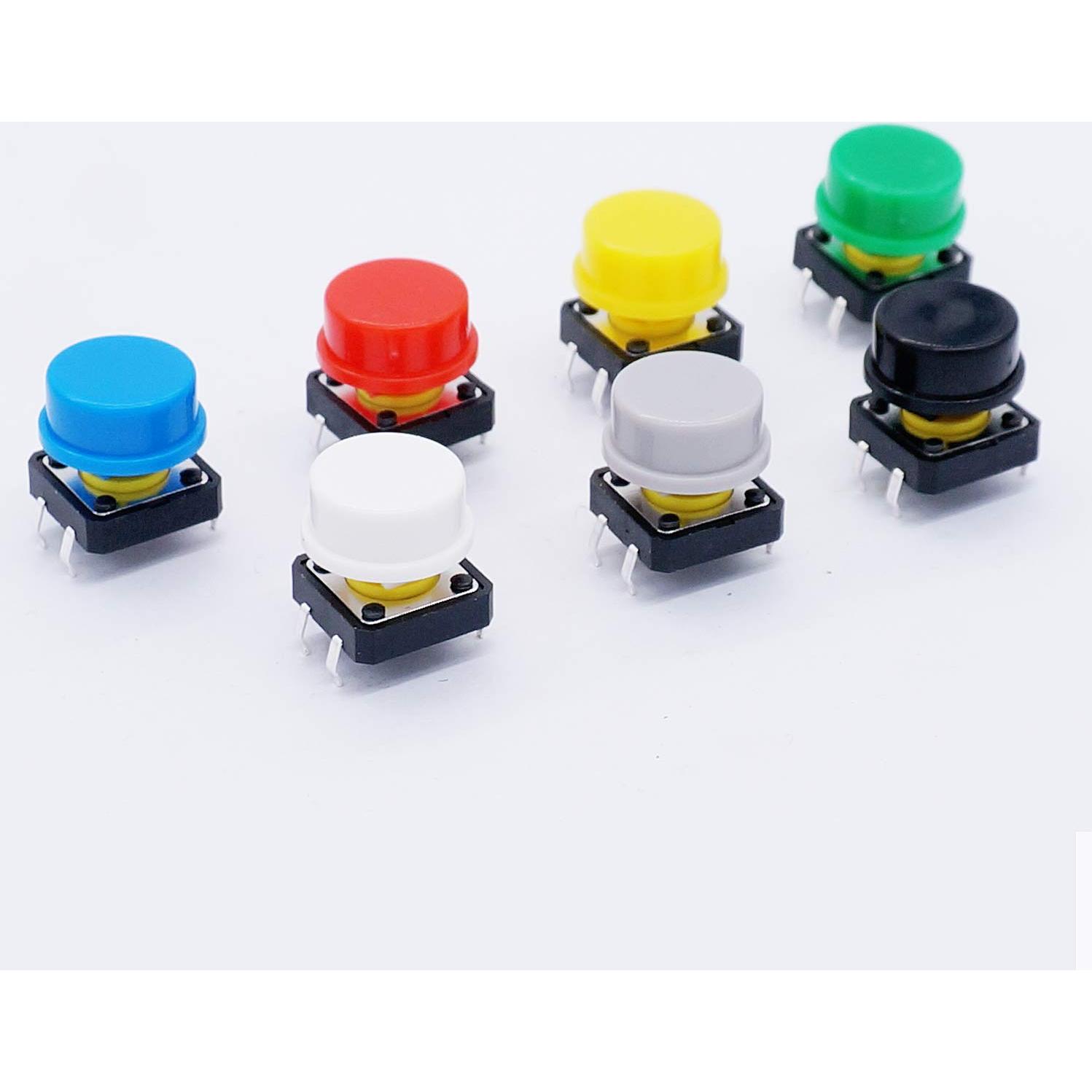Interruptor Táctil Momentáneo TWTADE 70pcs Multicolor 12x12mm