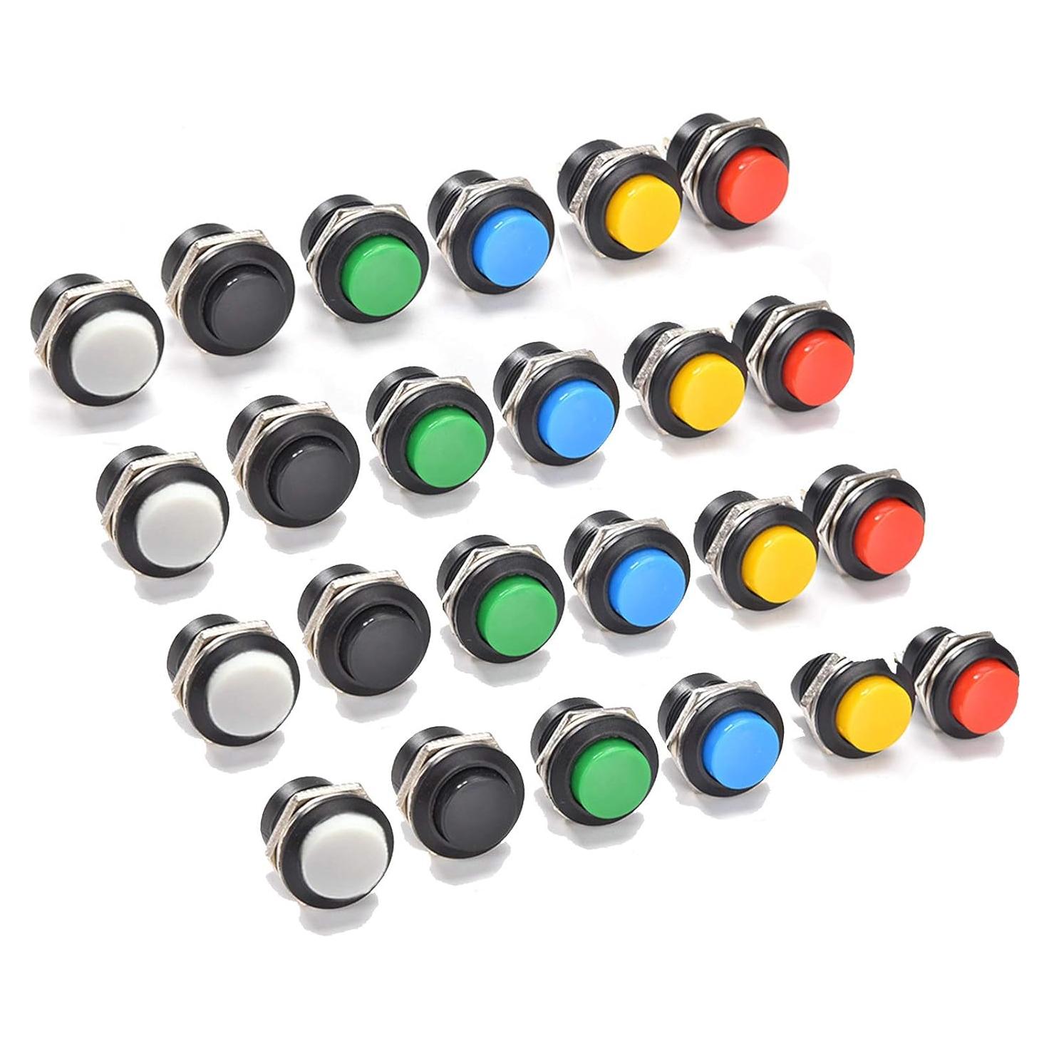 Interruptor Momentáneo 24 Pcs 16mm lkelyonewy 3A 250V Colores