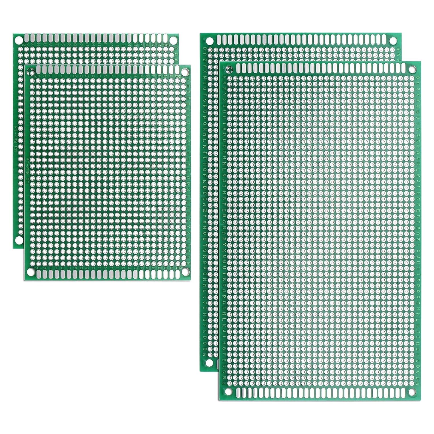 Kit de Placas de Circuito Doble Cara uxcell 4pcs 70x90mm y 90x150mm