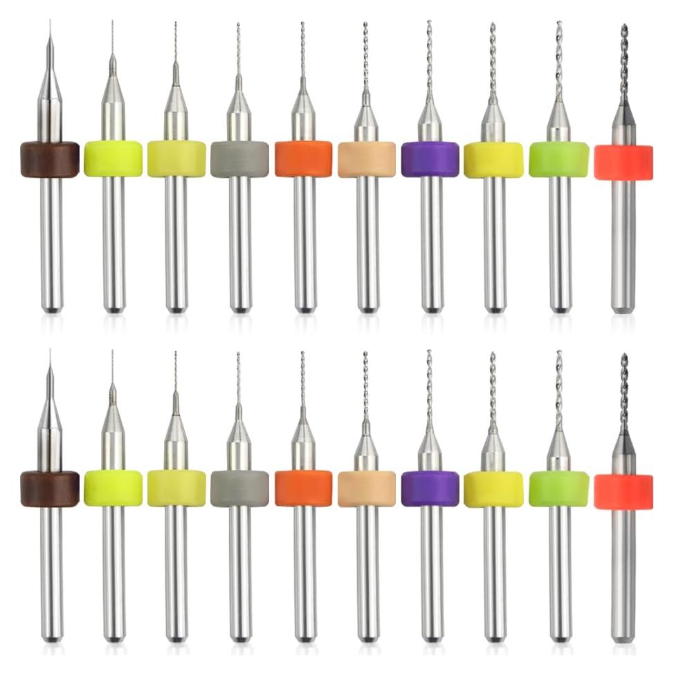 Set de 20 Brocas de Carburo de Tungsteno 0.1-1.0mm XLX