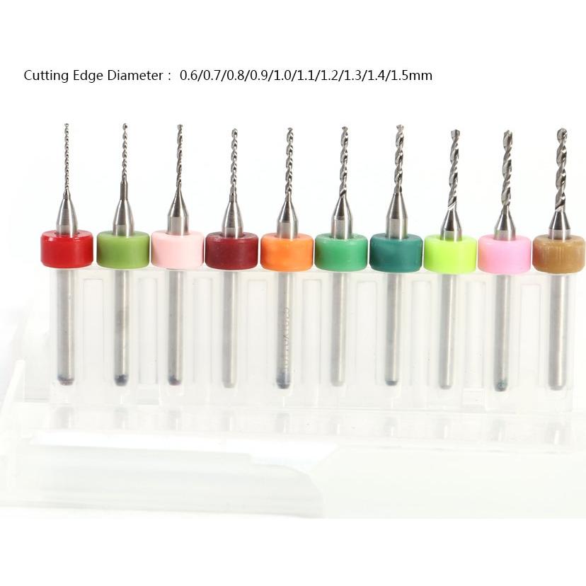 Juego de 10 Brocas Micro para PCB Hilitand 0.6-1.5mm
