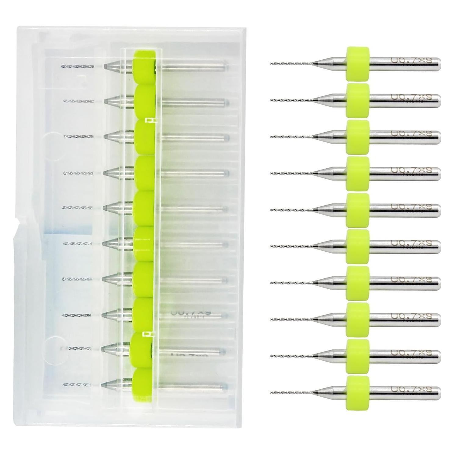 Hordion 10 Piezas Brocas de PCB 0.7mm Carburo de Tungsteno