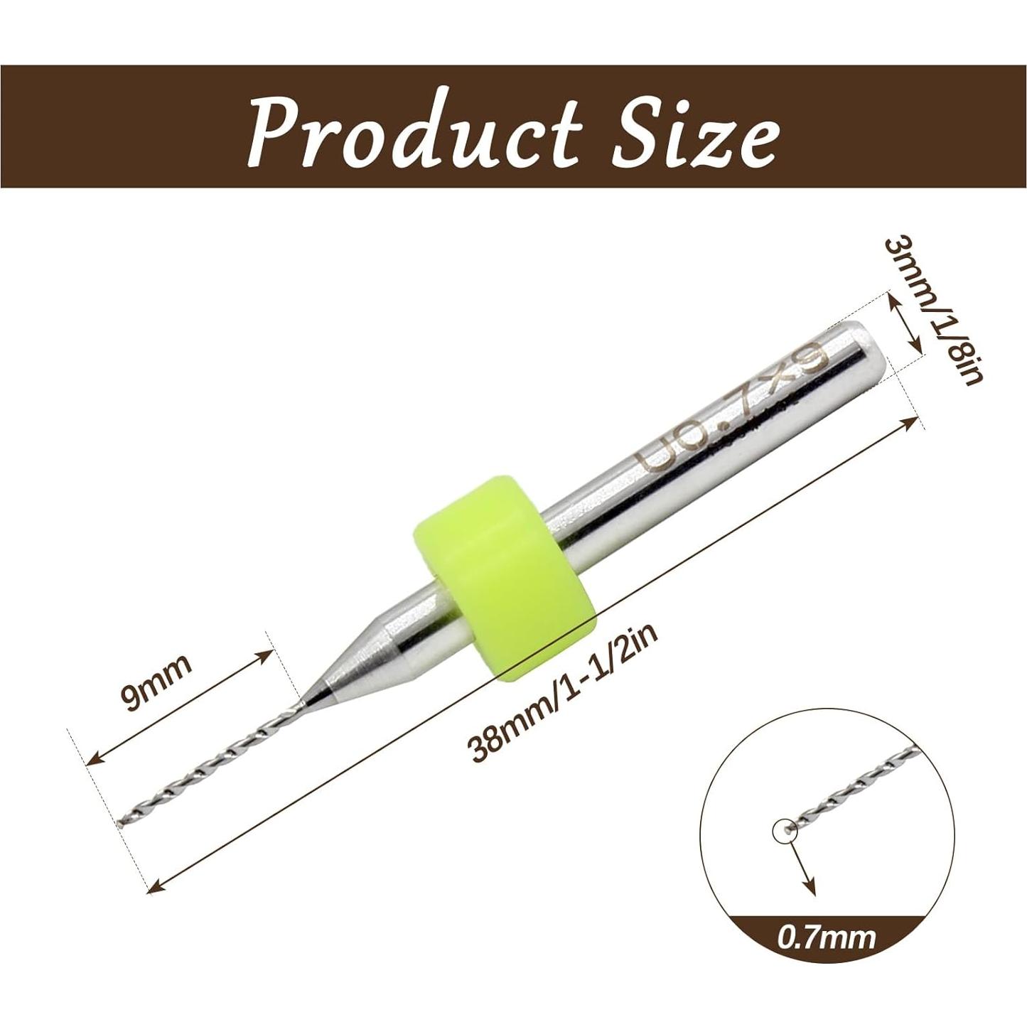 Hordion 10 Piezas Brocas de PCB 0.7mm Carburo de Tungsteno