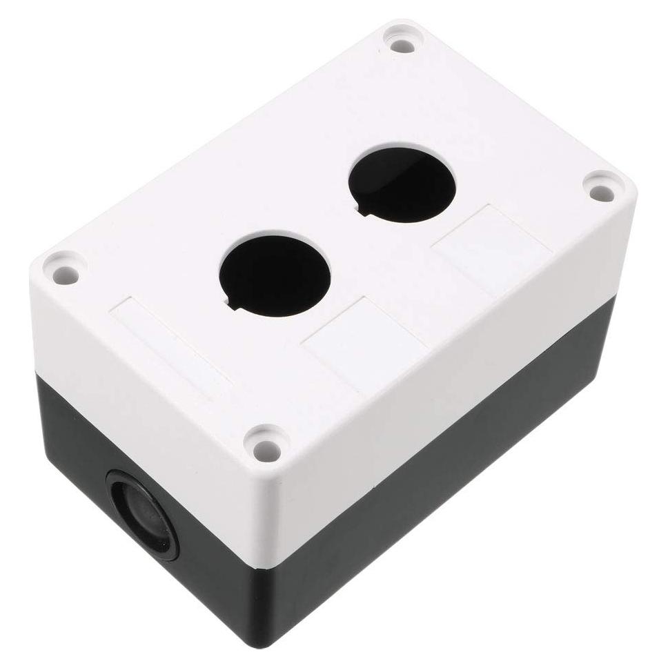 Caja de Estación de Botón Pulsador uxcell 22mm 2 Agujeros IP65