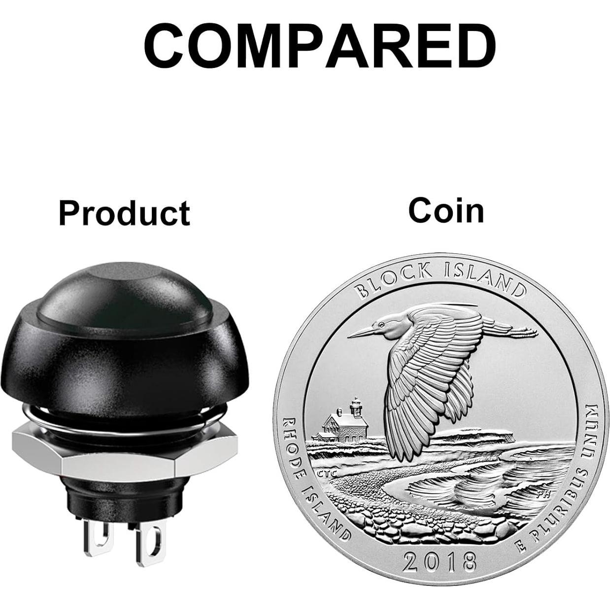 Interruptor Momentáneo Impermeable DIYhz 12MM 14PCS Rojo Negro