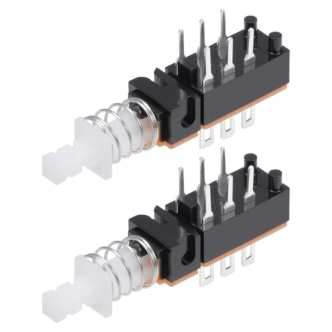 Interruptor DPDT 6 Pines Auto-bloqueante uxcell - 2 Pcs