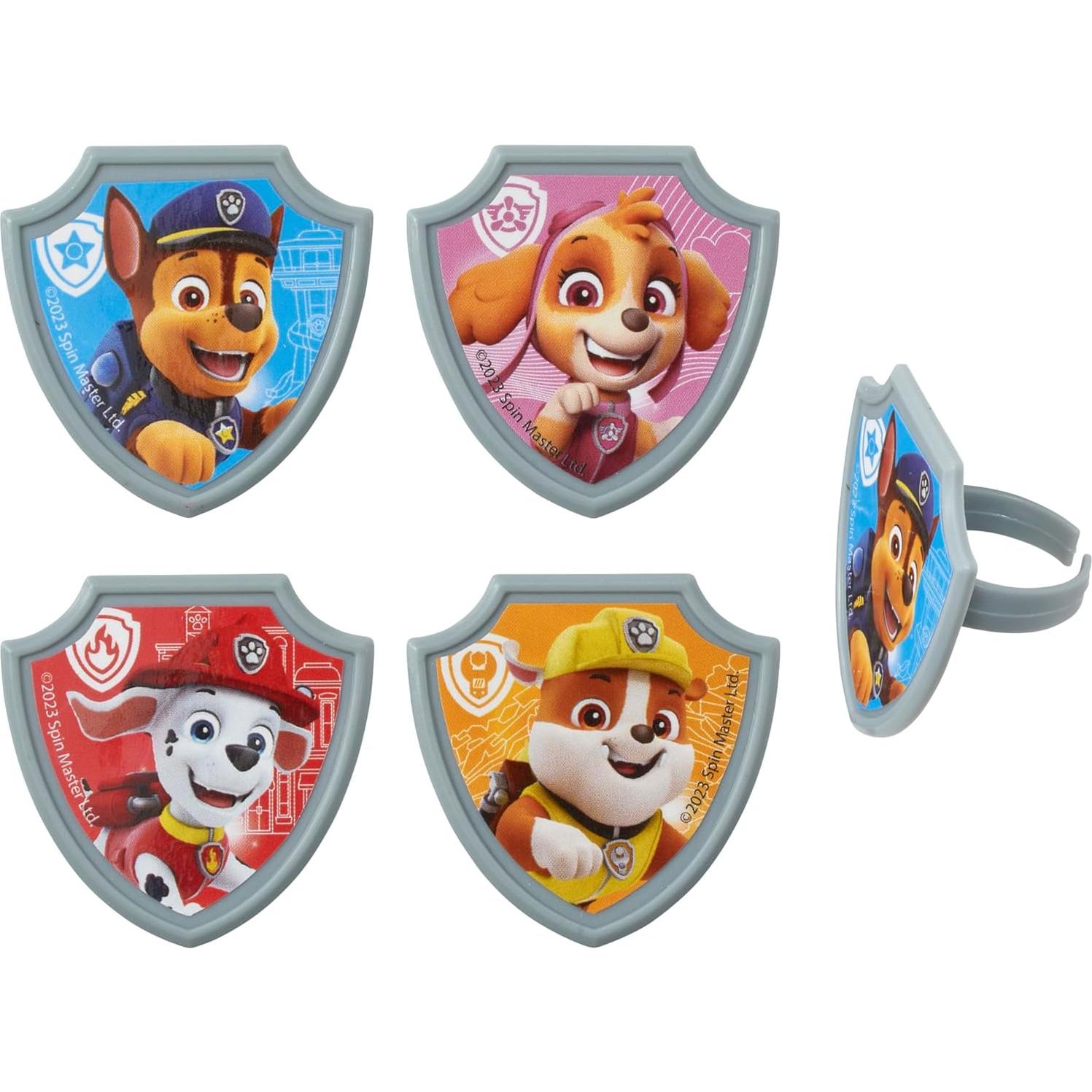 Anillos Decorativos Paw Patrol DecoPac - 24 para Cupcakes