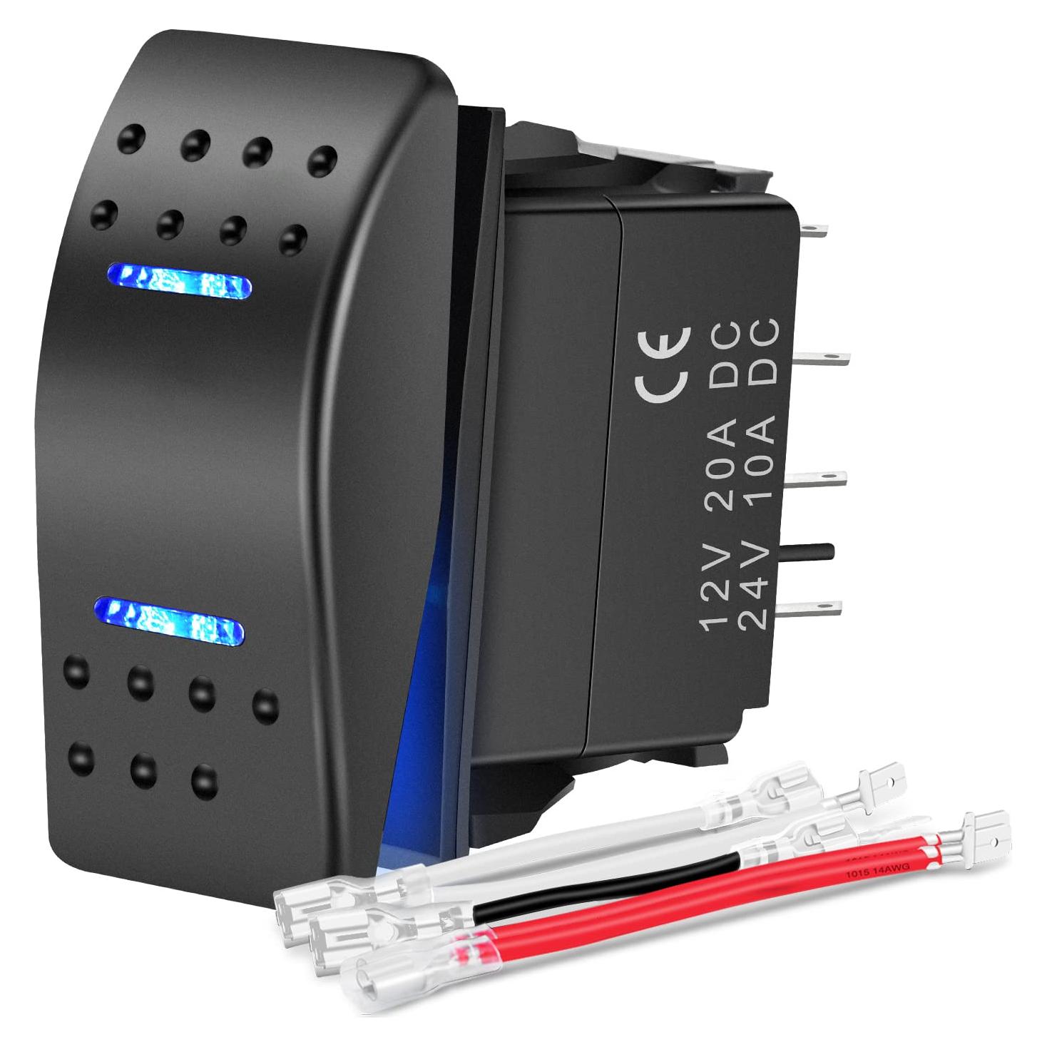 Interruptor Rocker Impermeable Nilight DPDT 12V 24V 7 Pines