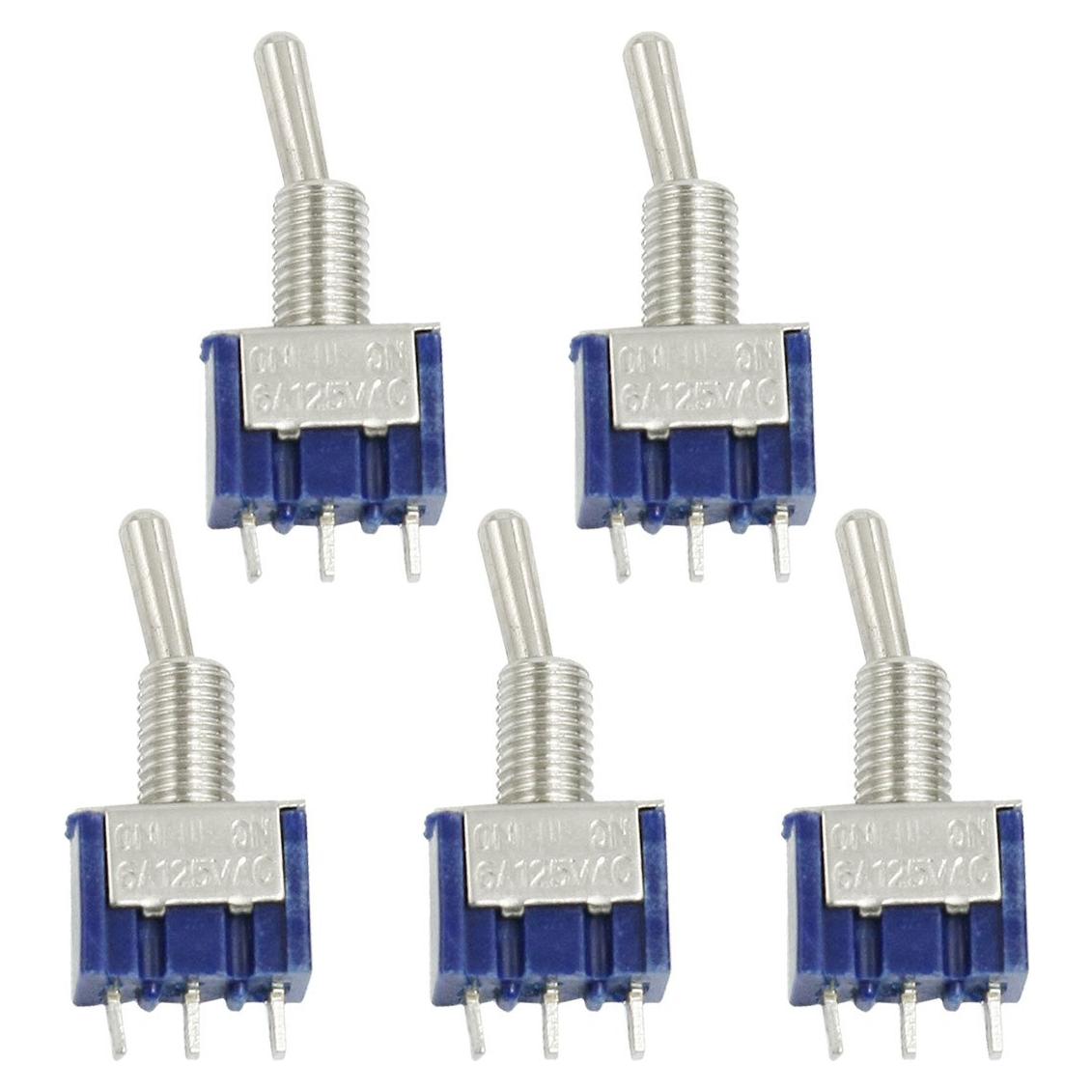 Interruptor de Palanca SPDT uxcell 5 Piezas 125V 6A