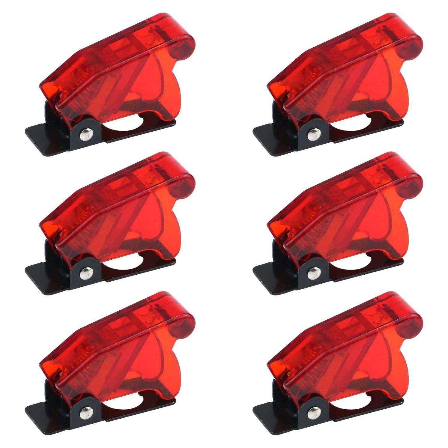 Cubierta de Interruptor de Palanca Rojo Antrader 12mm 6-Pack