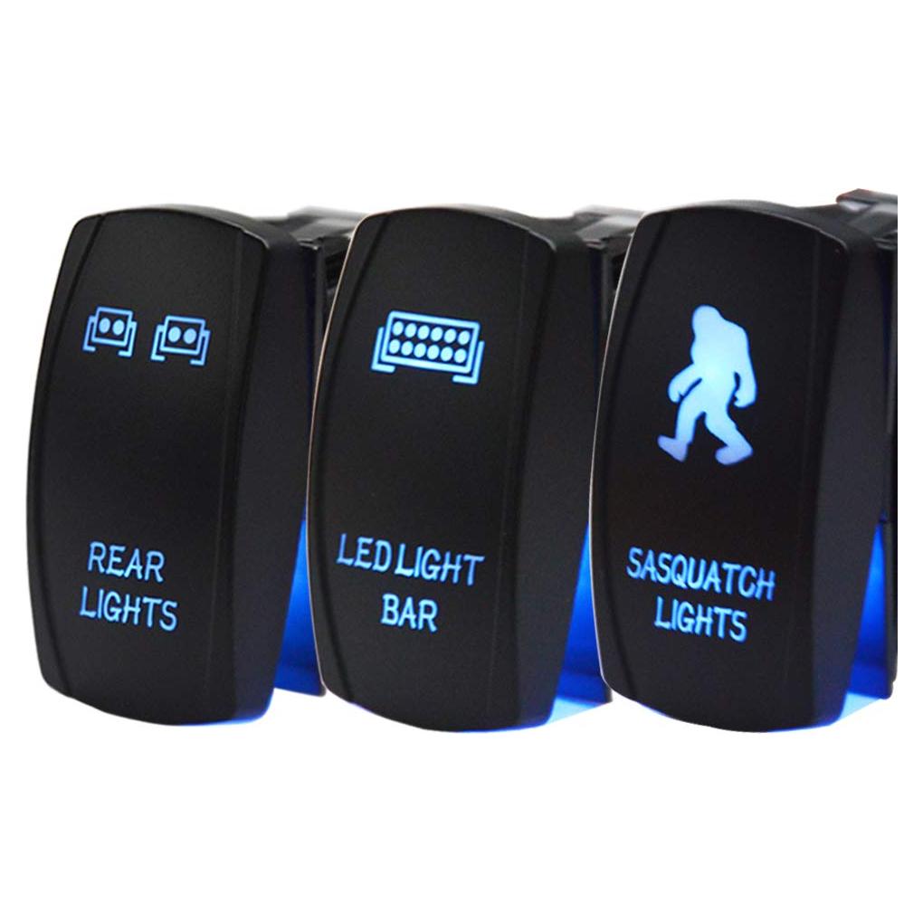Interruptor Rocker Dasen 3PCS LED Azul para ATV UTV SUV