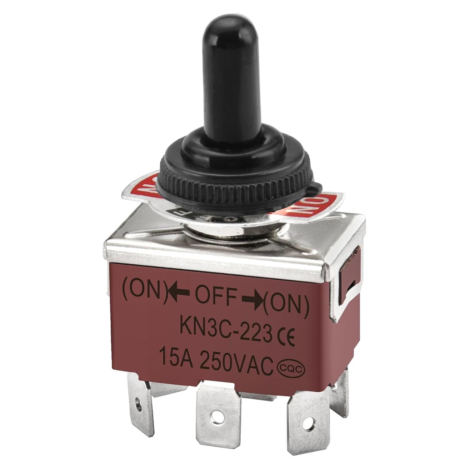 Interruptor DPDT momentáneo Heschen 250VAC 15A 6 terminales