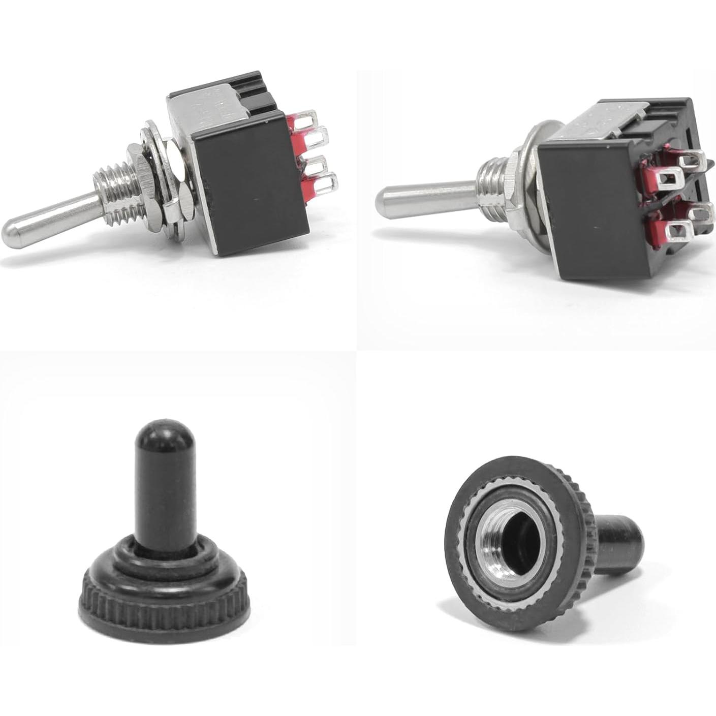 Paquete de 6 Interruptores de Palanca MTS-201 UL 6A Impermeables