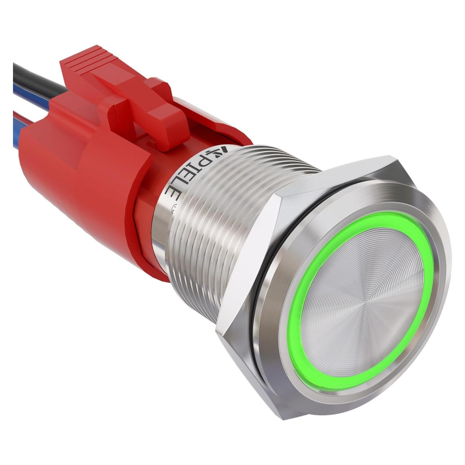 Interruptor de Botón de Presión APIELE 10A 19mm LED IP65