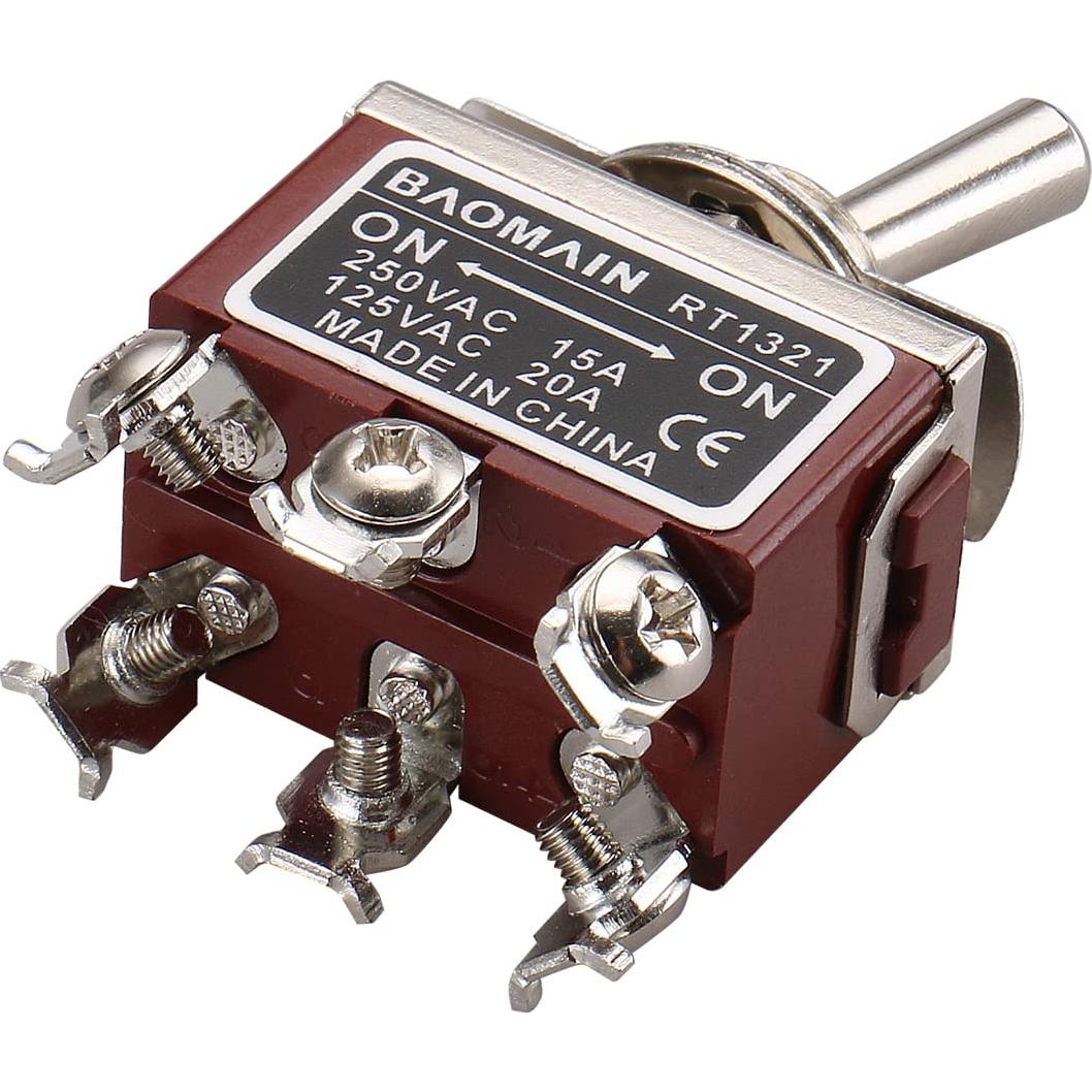 Interruptor Basculante DPDT 250VAC 15A 125VAC 20A 12mm 2PCS