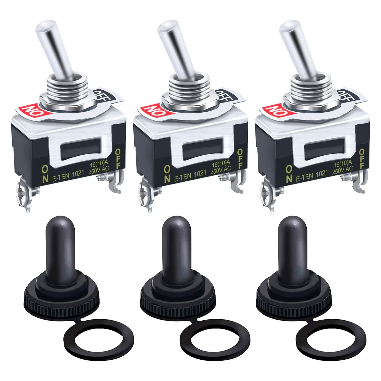 Interruptor de Palanca Twidec ON/OFF 2 Pines 16A 250V con Tapa Impermeable