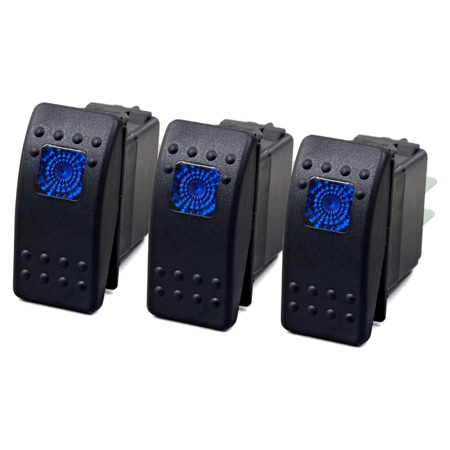 Interruptores de Palanca Marinos MGI SpeedWare 20A 12V Azul 3-Pack