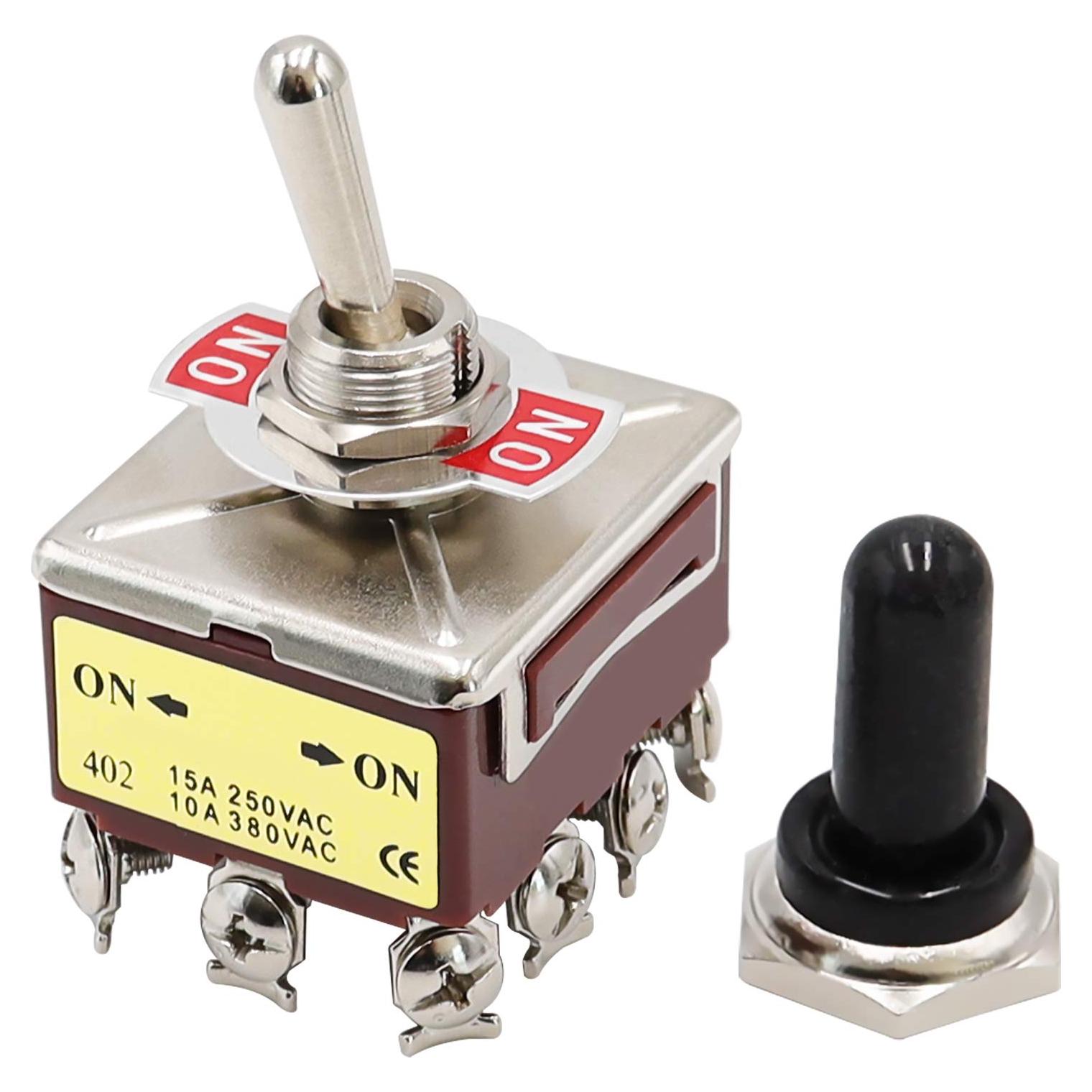 Interruptor de Palanca mxuteuk 4PDT 12 Terminales ON/ON 15A 250V