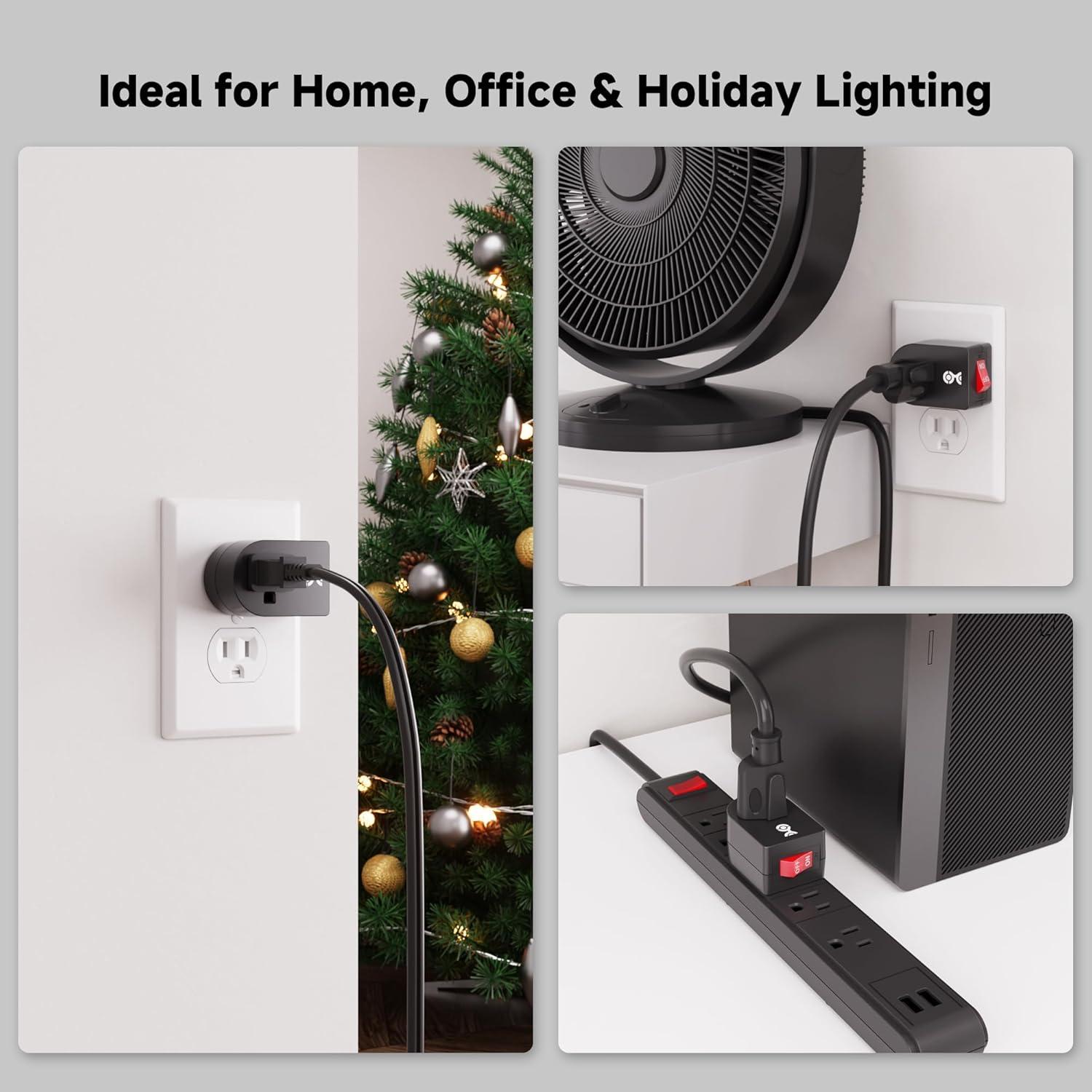 Adaptador de Enchufe a Tierra Cable Matters 3-Pack Negro