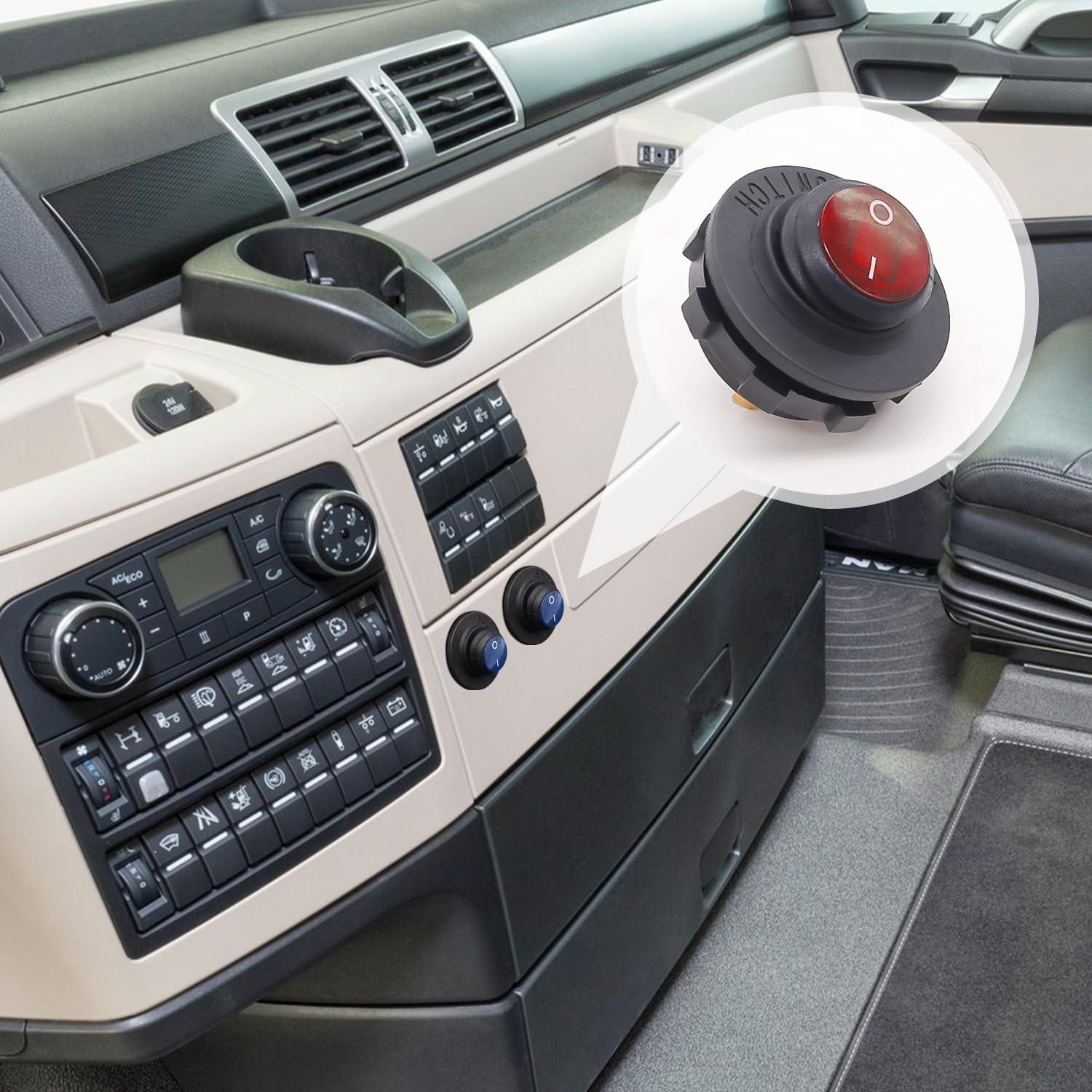 Interruptor Rocker Impermeable 12V Weideer Luz LED Roja 20A