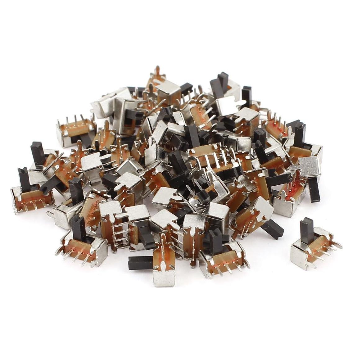 Interruptores Deslizantes SPDT uxcell 60 Pcs 50V 0.8A