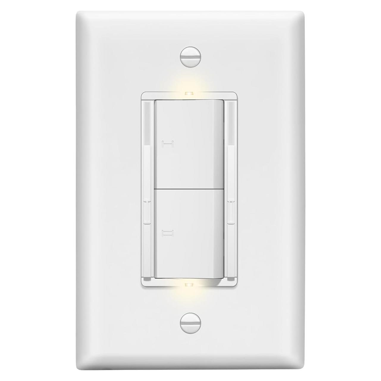 Interruptor Regulador Doble LIDER Blanco Sin Neutro 1 Polo