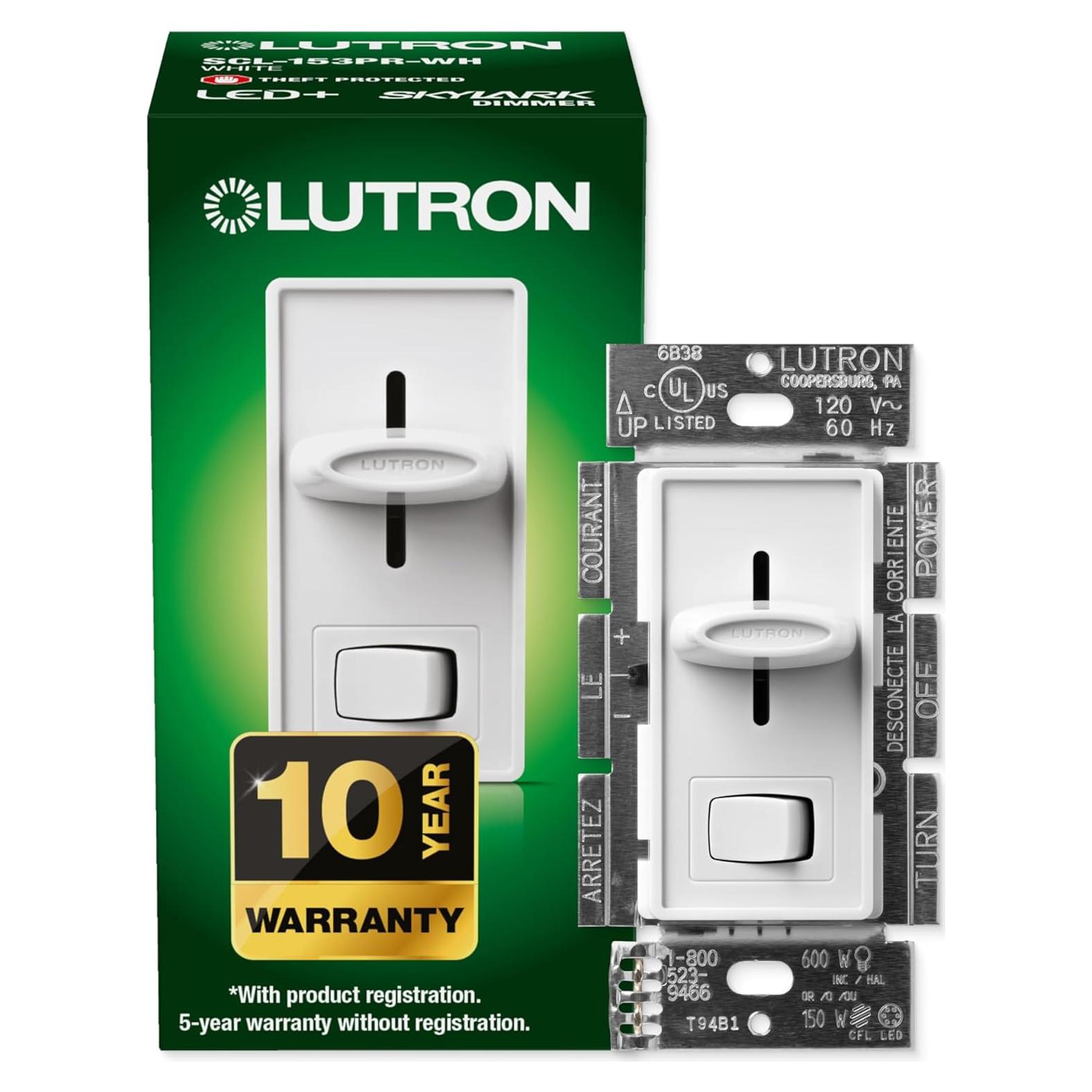 Interruptor Regulador Lutron Skylark LED+ Blanco 150W