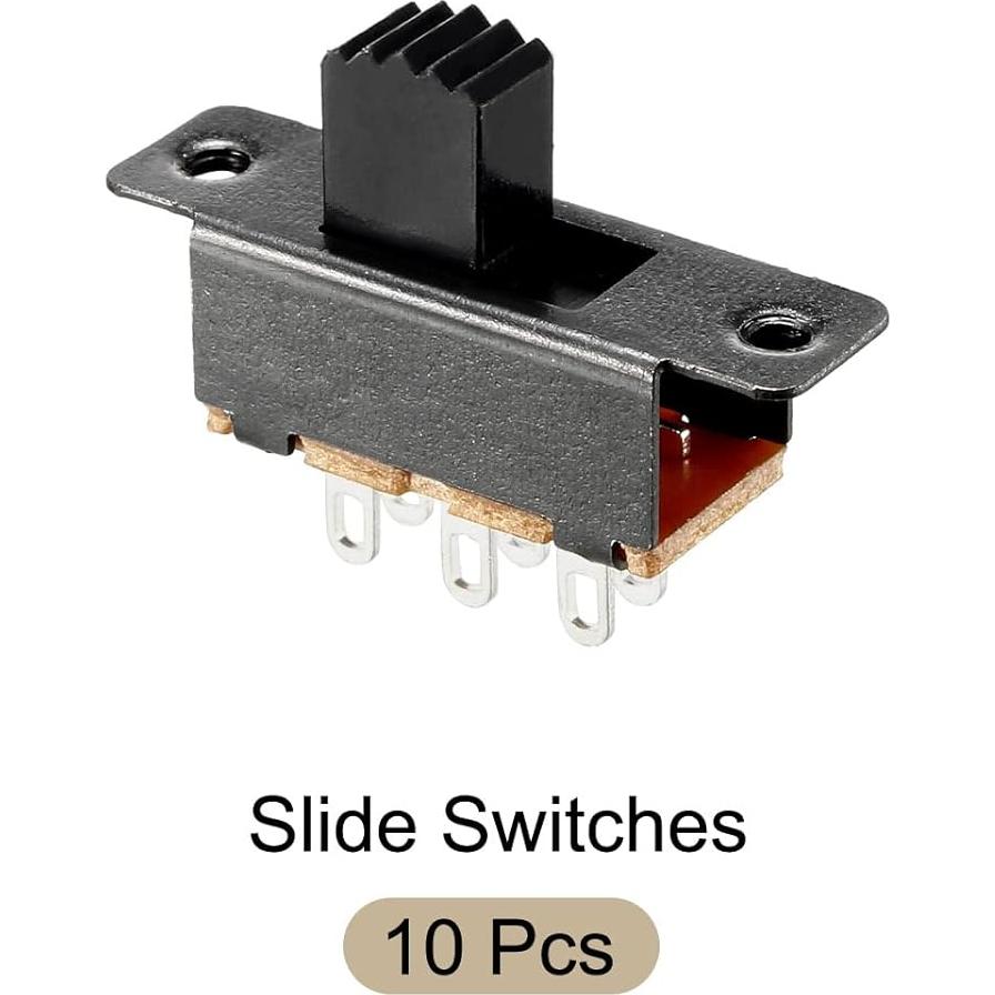 Interruptor deslizante 6 terminales 2P2T Rebower - 10 Pcs