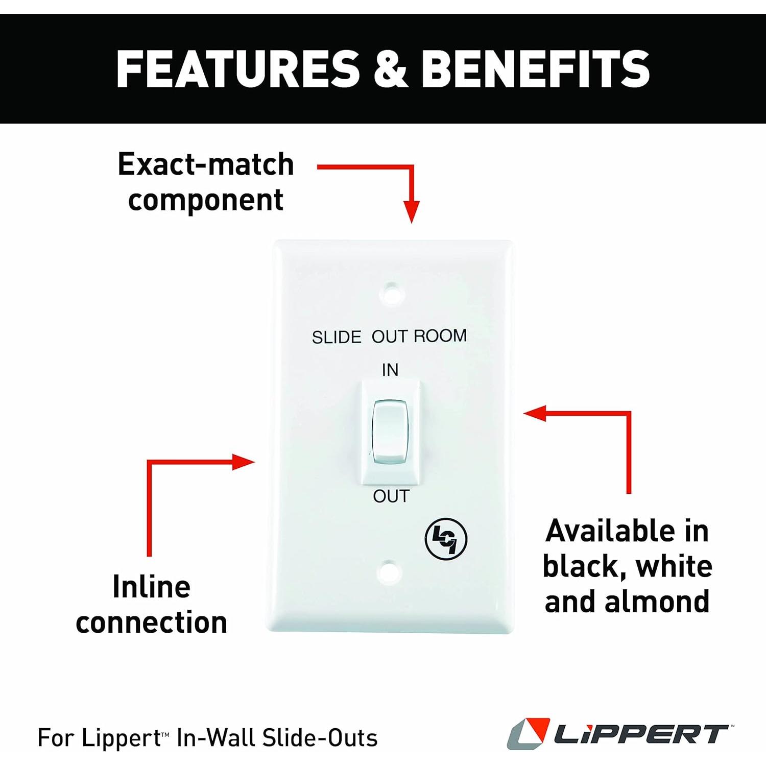 Interruptor de Reemplazo Lippert 120639 para RV In-Wall Blanco