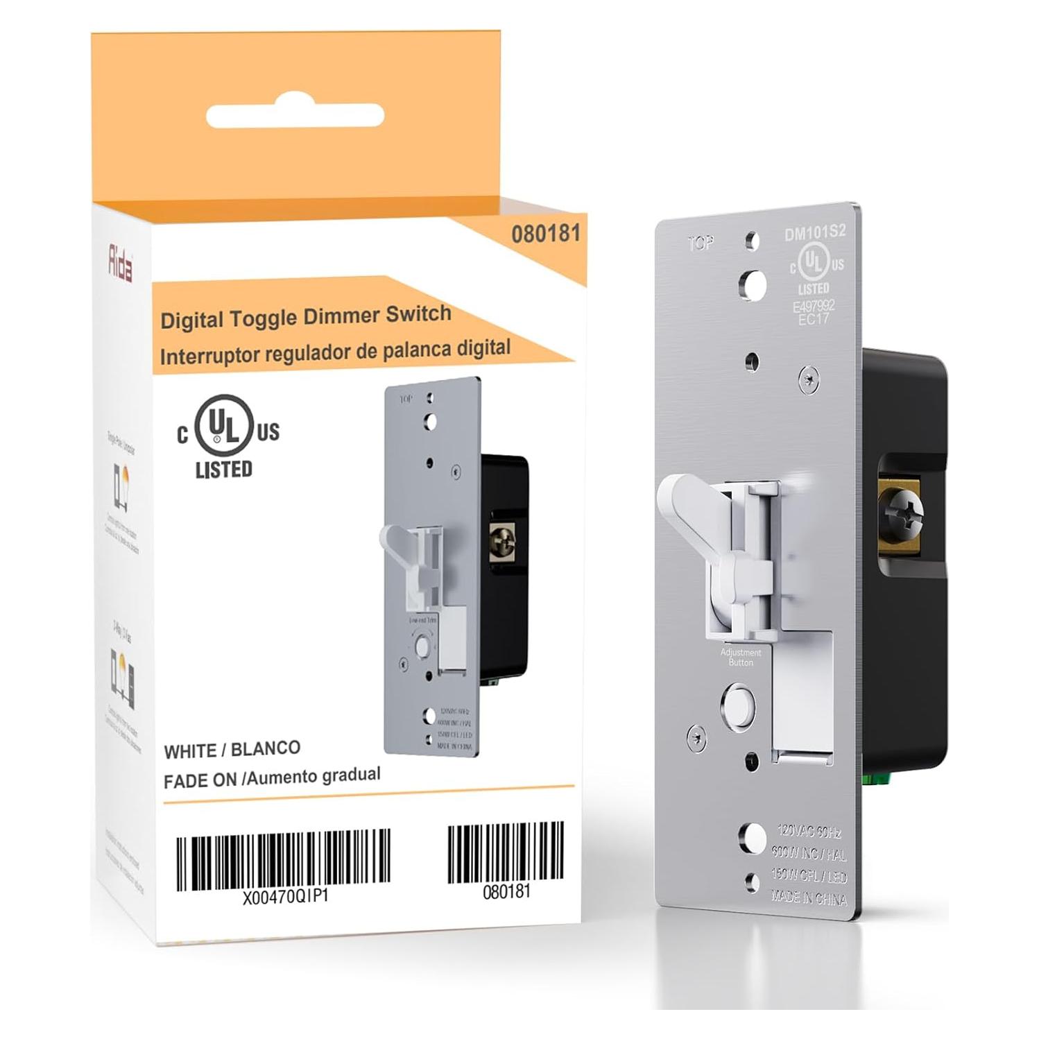 Interruptor de Atenuación AIDA 600W Dimmable Un Polo/3 Vías