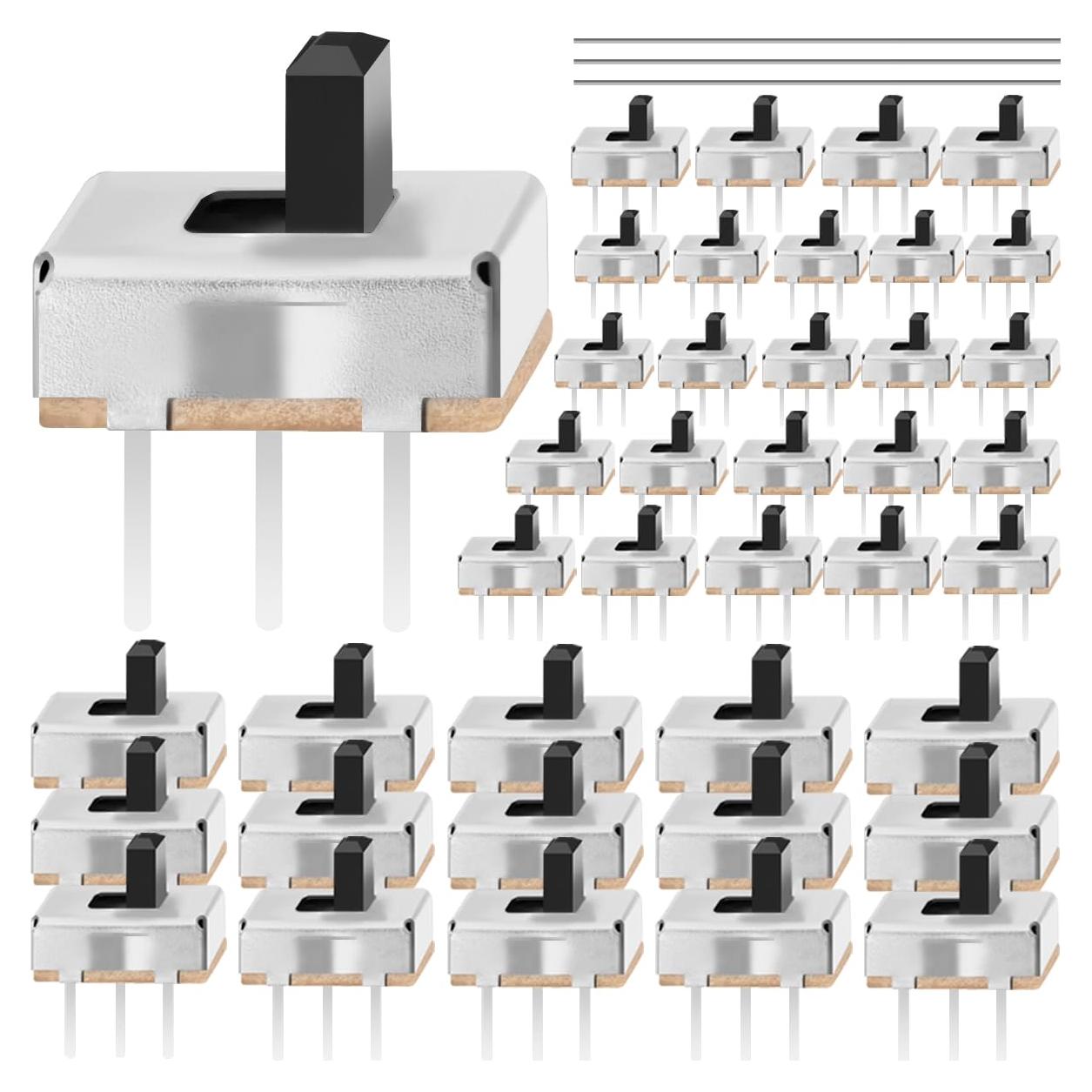 40PCS Interruptores Deslizantes Mini Micro SPDT 4mm ON/OFF
